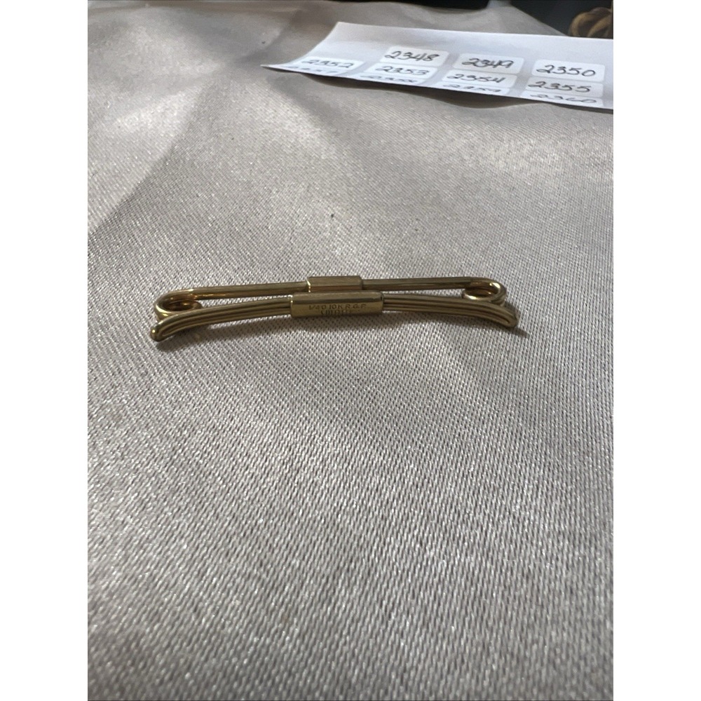 Vintage "Swank" 1/40 10k Gold Filled Curved Tie Collar Clip (2348) - Picture 5 of 5
